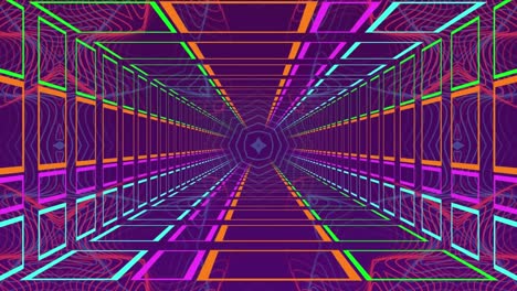 animation of shapes over colourful background