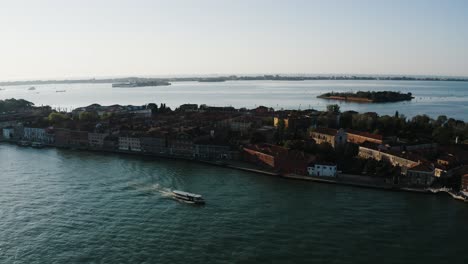 aerial of giudecca island in venice, italy