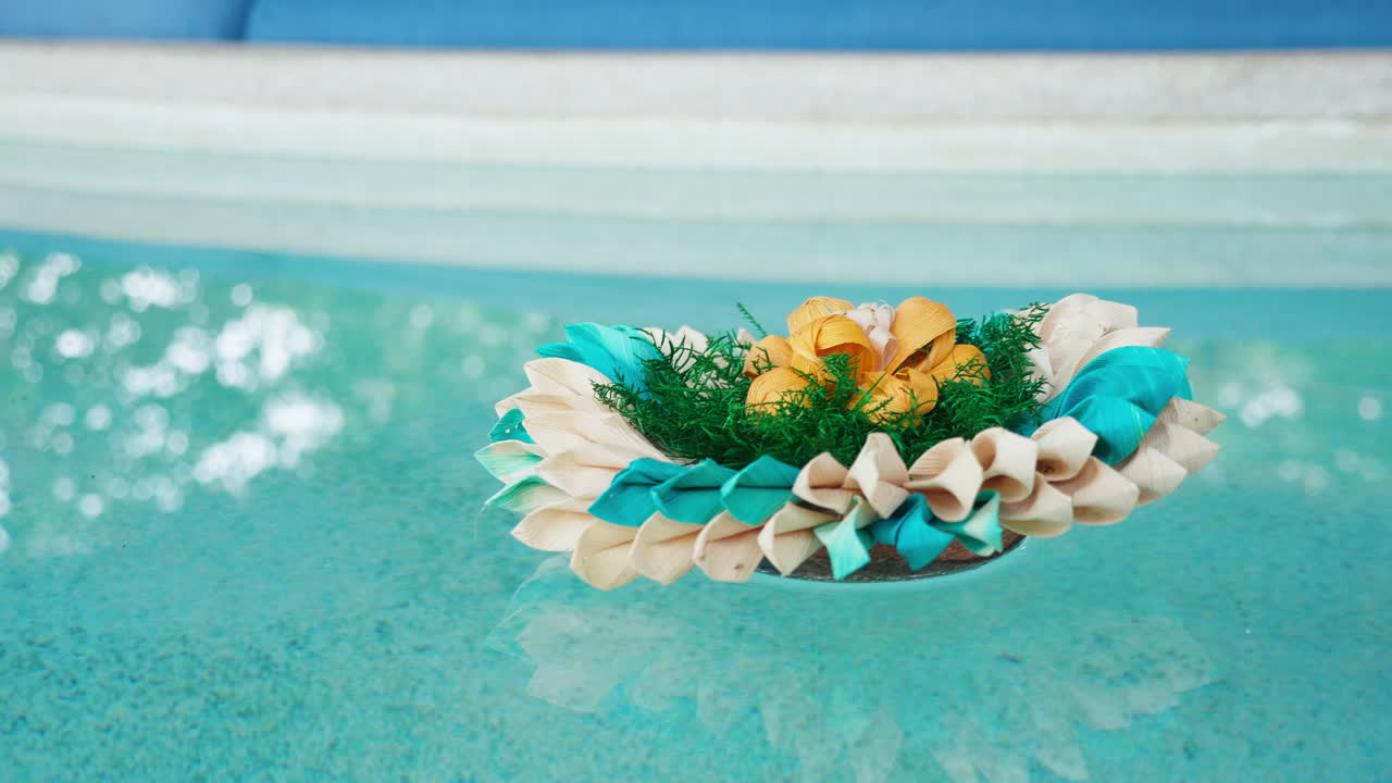 Floating Floral Decoration in a Pool