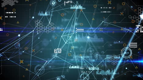 animation of data processing over shapes