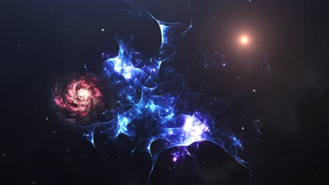 galaxia espiral y nebulosa en el universo oscuro 4k