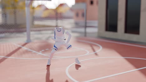 abstract basketball player on court