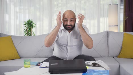 home office worker man has fatigue.
