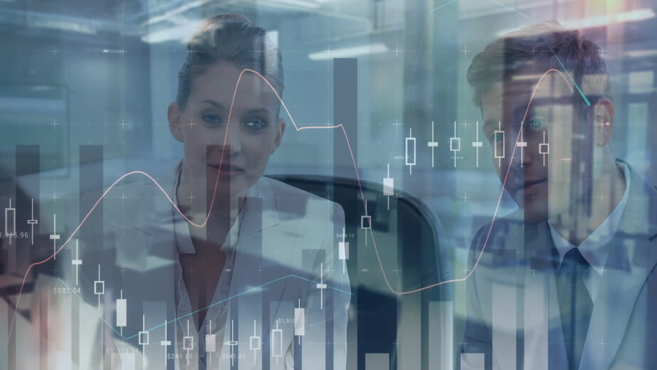 animación del procesamiento estadístico sobre las personas de negocios