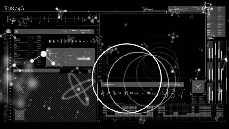 Animation of molecules, scope scanning over data processing