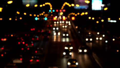 night city is defocused with nice bokeh and typical city noise