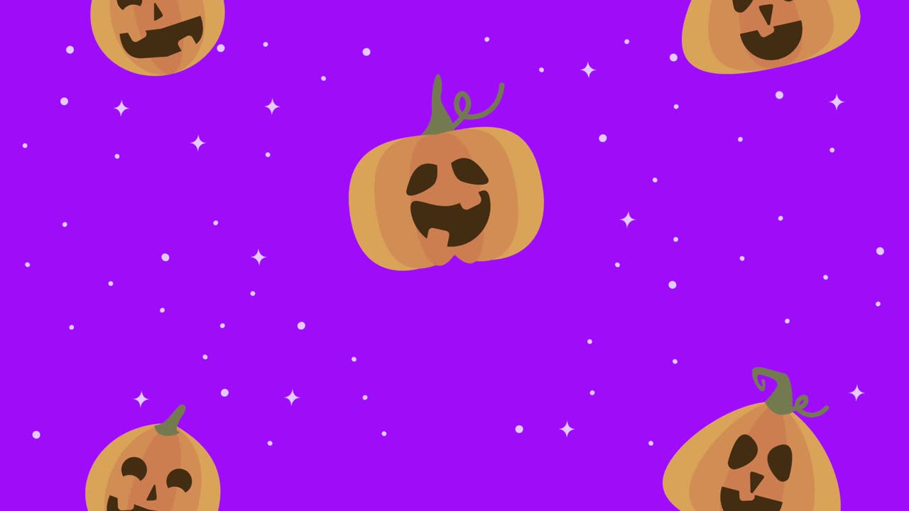 animazione del modello delle zucche del gruppo happy halloween