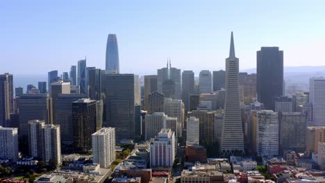 Aerial:-Skyscrapers-and-downtown,-drone-view