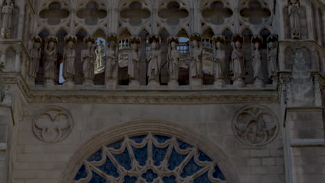 burgos cathedral, unesco world heritage site, burgos, spain, wide shot tilt up