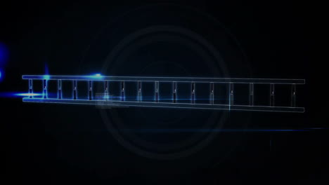 animation of data processing over dna strand on black background