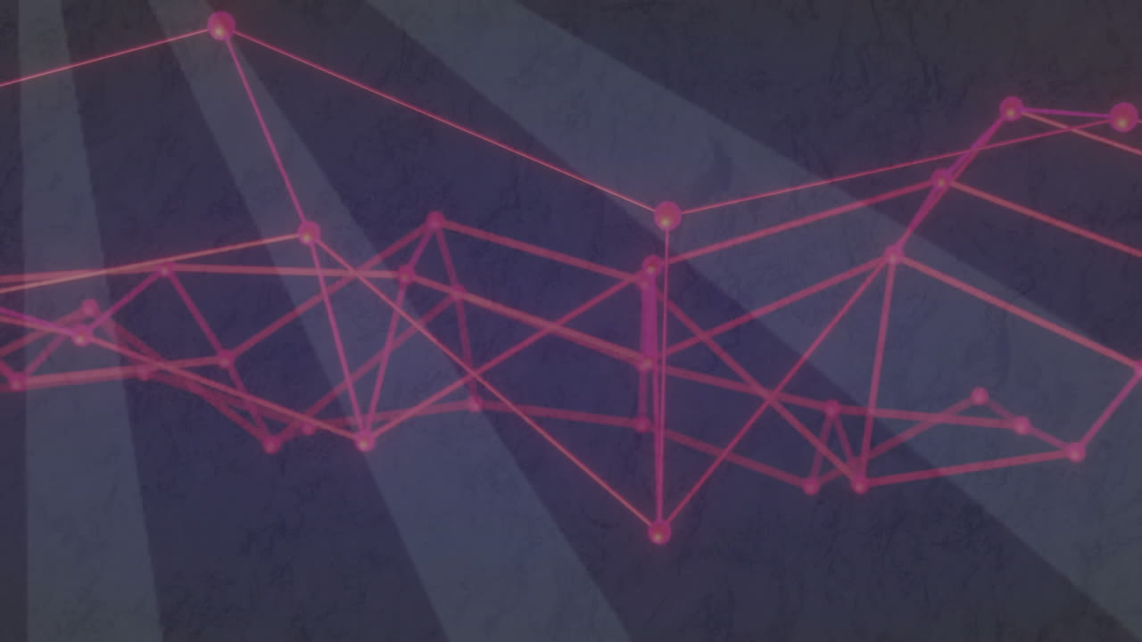 Animation of interconnected red lines and nodes forming network on dark background