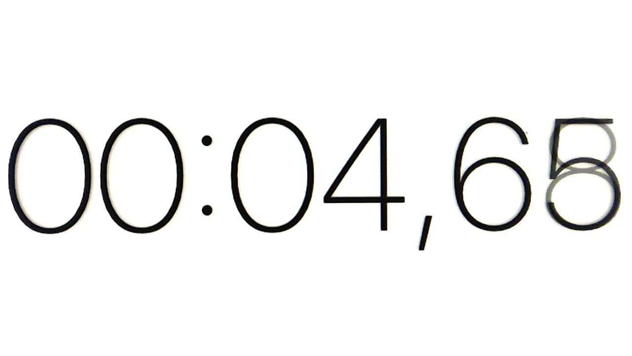 Clock with black numbers on white background display