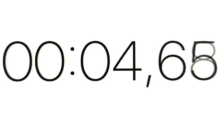 Clock with black numbers on white background display