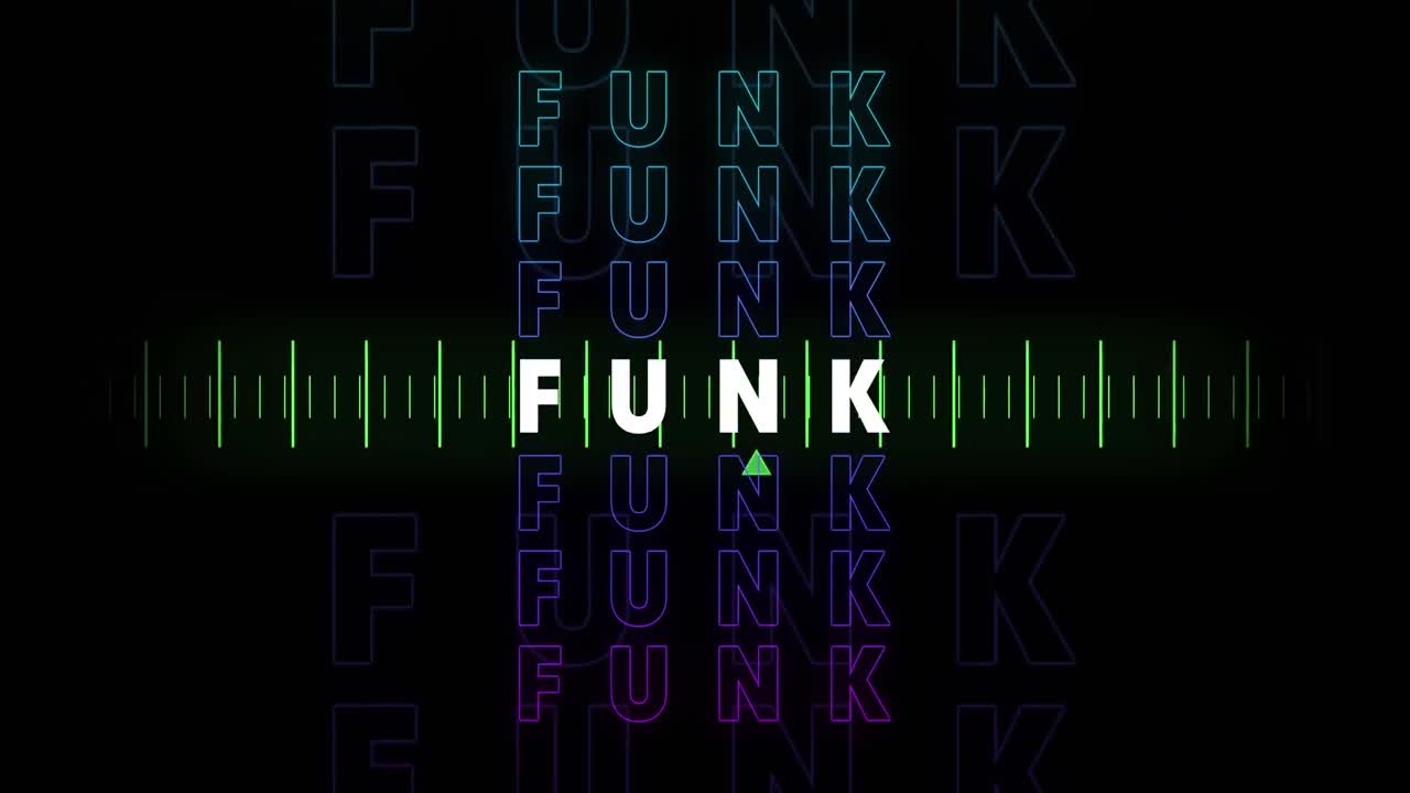 animación del texto funk sobre líneas verdes en movimiento brillantes