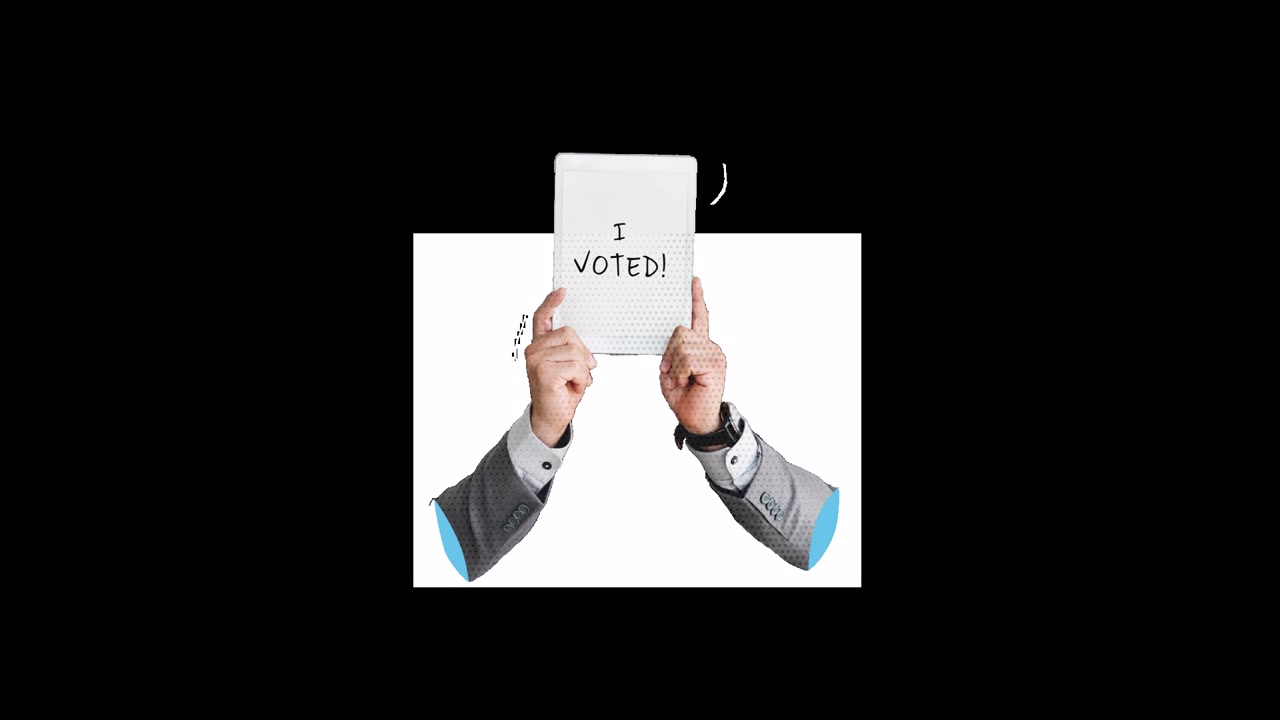Elementi di voto animati in stile collage su canale alfa