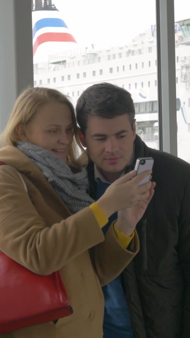 Couple takes a selfie on a trip