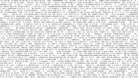 números binarios en la pantalla de la computadora digital en la matriz de fondo del monitor blanco.
