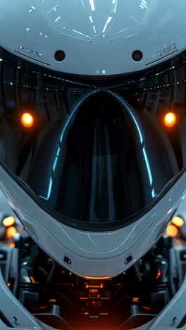 three robots are standing in a tunnel with their heads turned to the right. the robots are white and have yellow lights on their heads. the scene gives off a futuristic and technological vibe