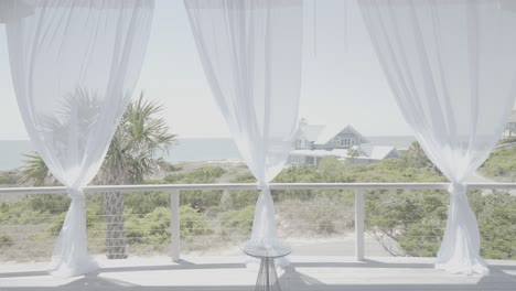 hermoso diseño de interiores limpio lugar de ceremonia de boda estético frente a la playa