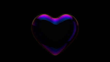 Soap-Bubble-Heart-floating-in-dark-room