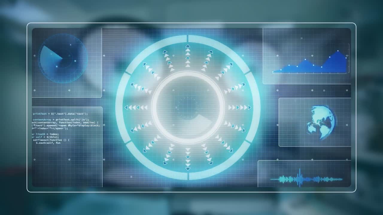 스크린을 통해 과학 데이터 처리의 애니메이션