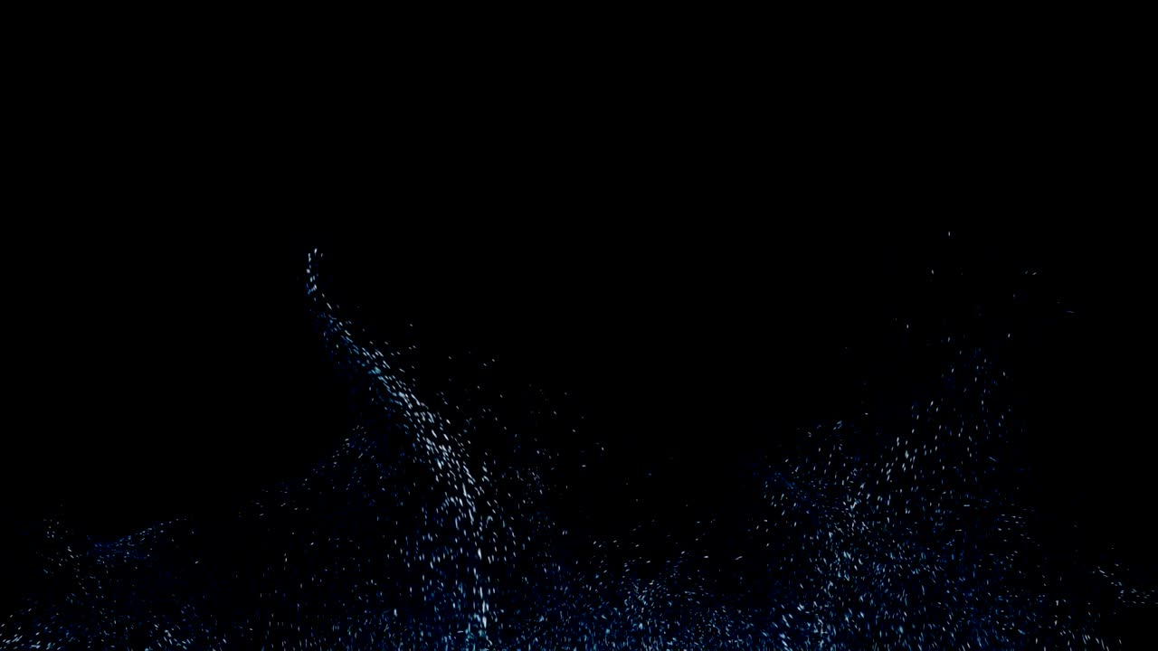 Glowing particles with trails climb the screen and fill the frame.