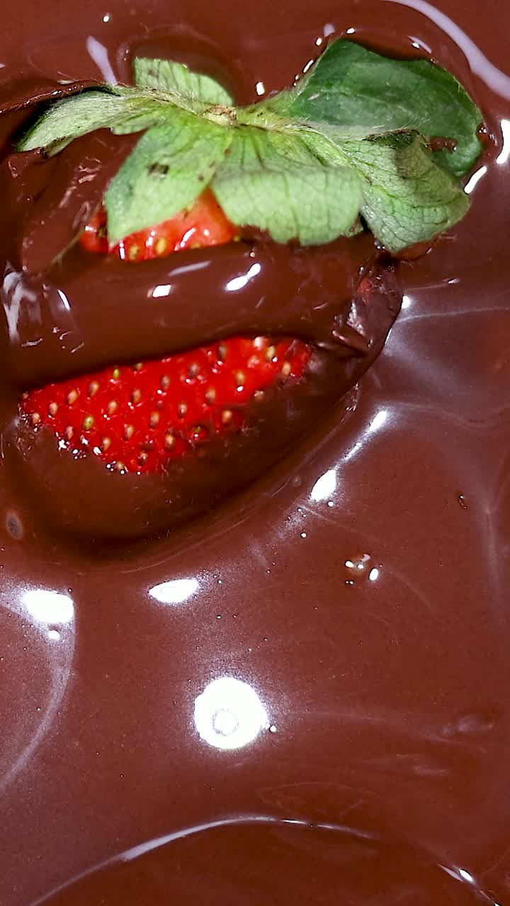 녹은 초콜릿 에 담긴 딸기