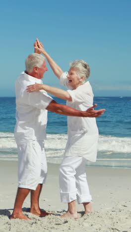 senior couple dancing