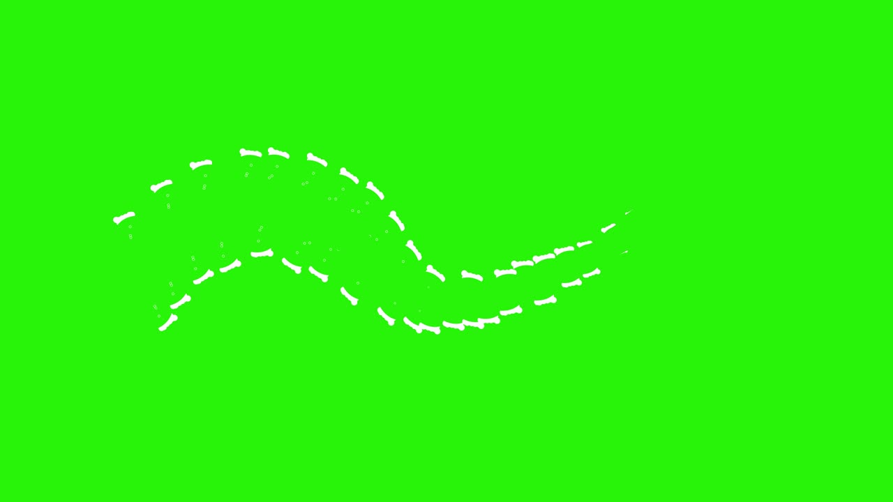 녹색 화면에 짧은 선과 모양 애니메이션 효과 요소 크로마 키