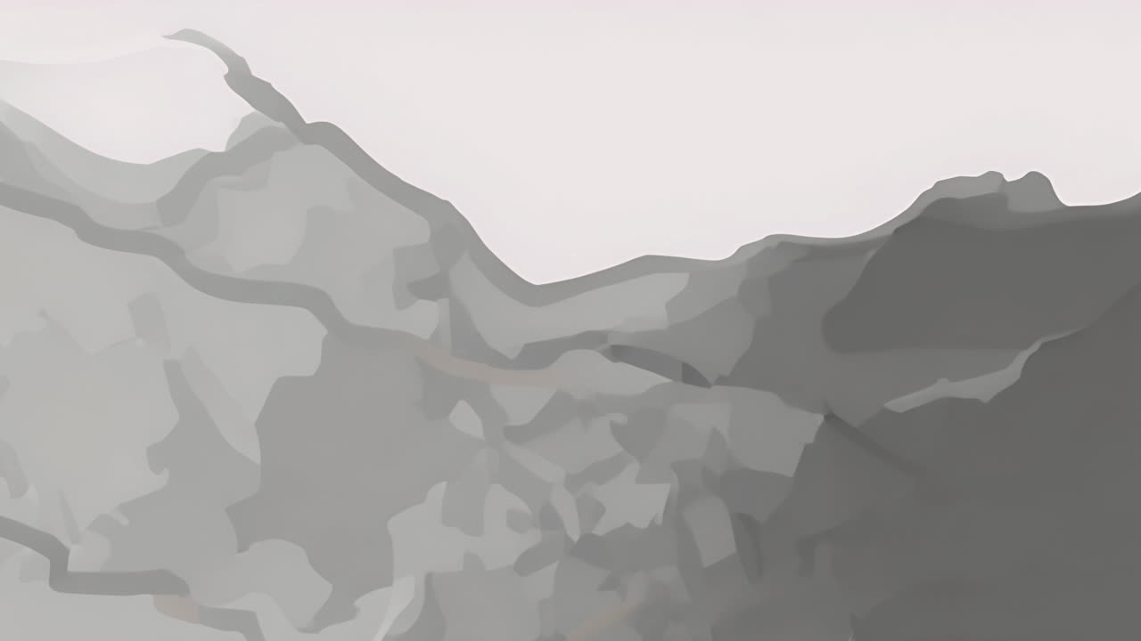 Abstract mountain landscape animation with grayscale tones and layered textures