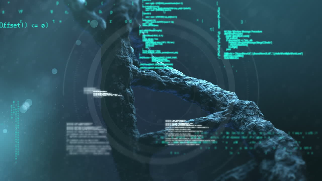 Animation of dna strand spinning and medical data processing