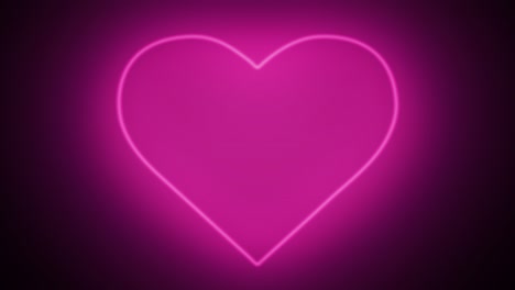 an ethereal heart-shaped outline, illuminated in neon pink, flickers with a mesmerizing allure