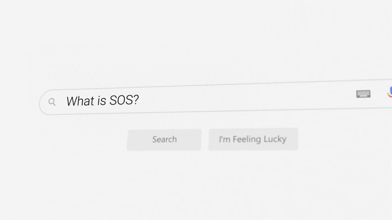 Searching for What is SOS? on Internet browser