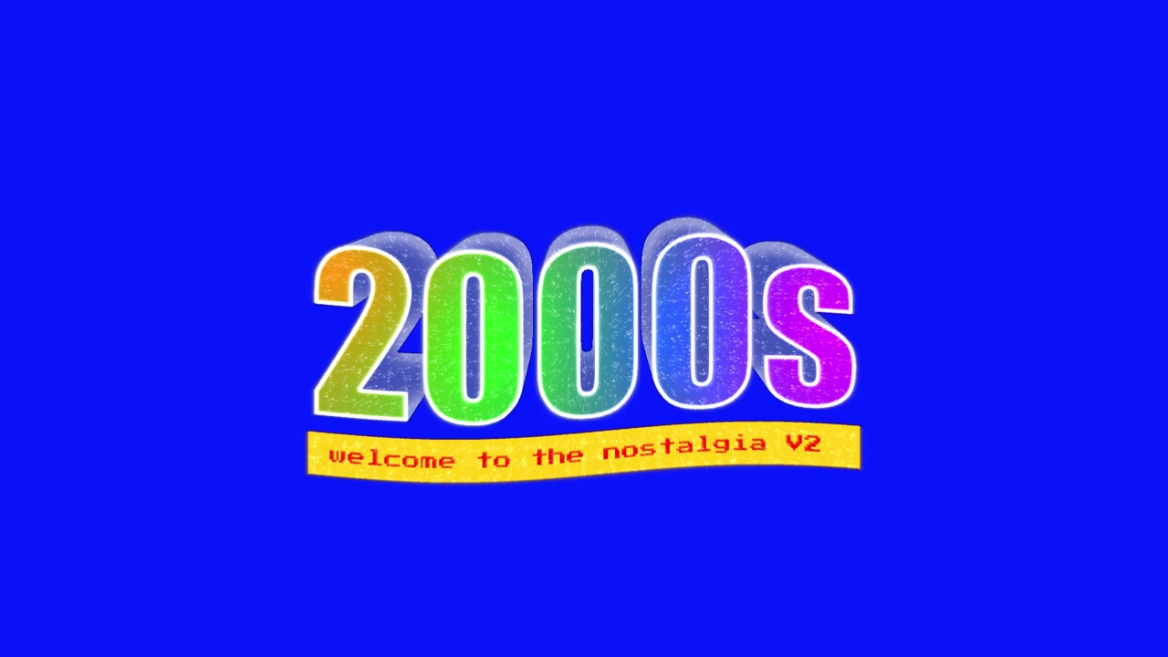 Testo animato e colorato anni 2000 con messaggio nostalgico