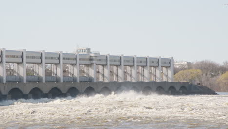 high water at a dam