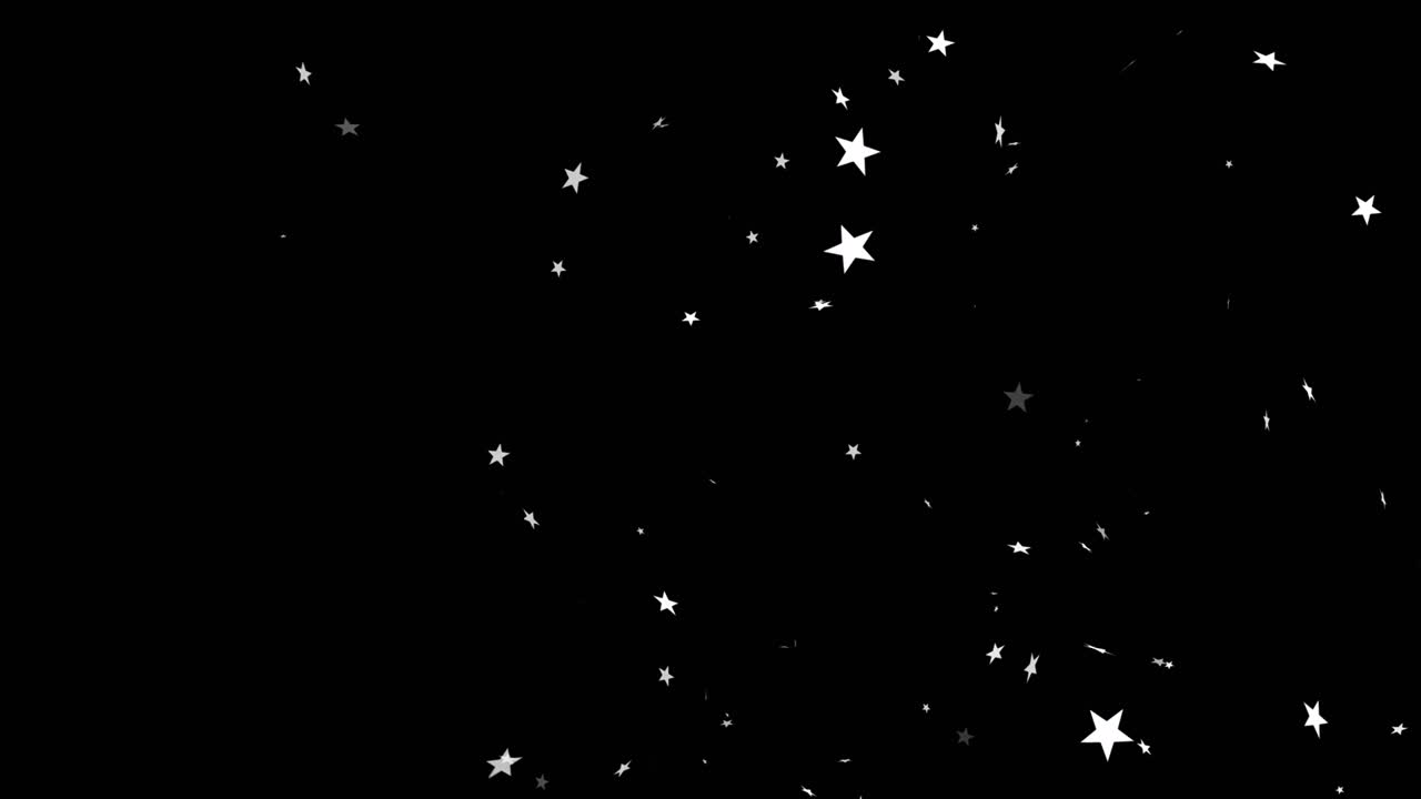 animación de estrellas de navidad cayendo sobre un fondo negro