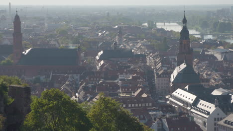 Cityscape-of-Heidelberg-Old-Town-and-Bridge-Wide-Shot