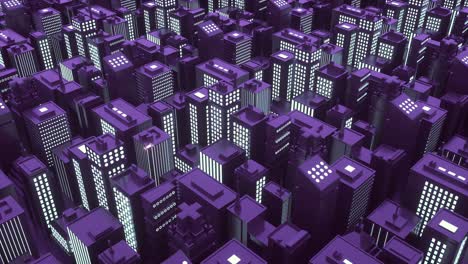 isometric futuristic city with skyscrapers. vj synthwave looping 3d background