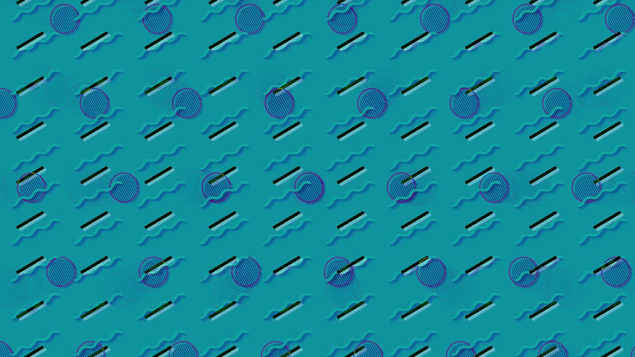 los años 80 estilo memphis fondo azul