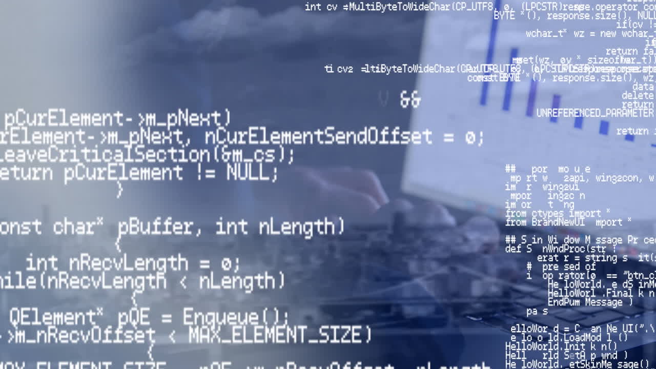 백그라운드에서 도시 풍경에 대항하여 노트북을 사용하는 사람에 대한 데이터 처리