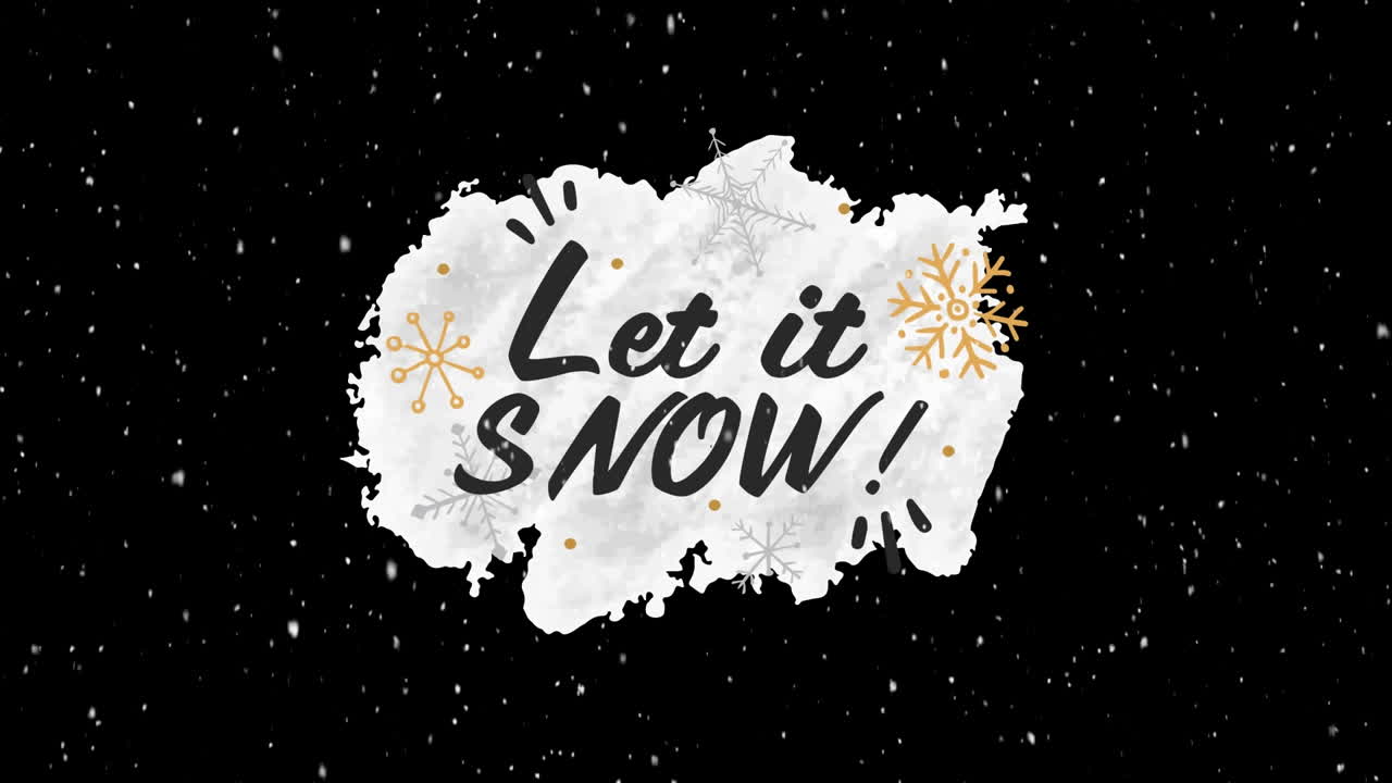 내리는 눈 위에 눈이 내리는 텍스트의 애니메이션