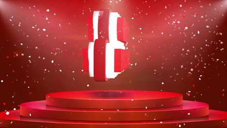 great discount promotion banner with red podium and confetti