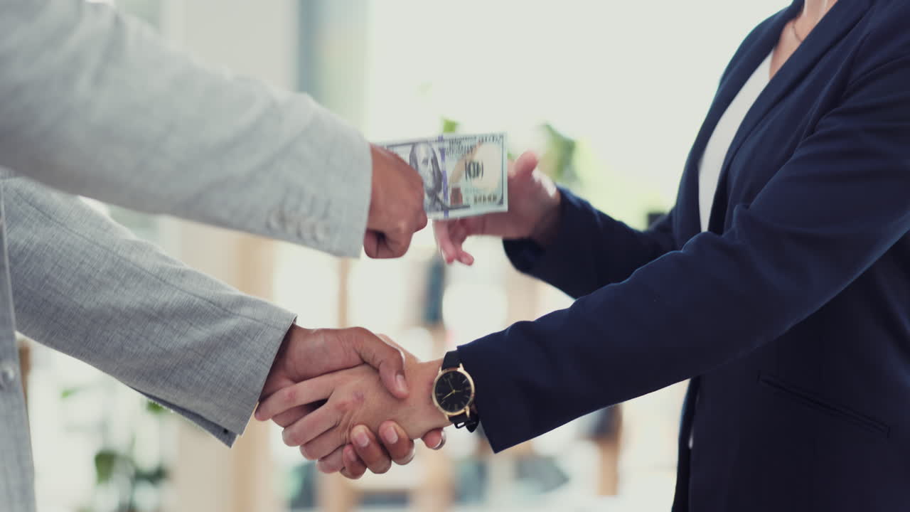 Handshake, bribery and corruption with business