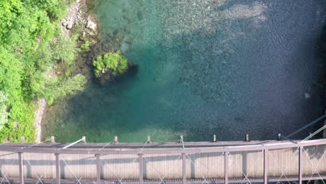 dronel view of the serio river and old bridge