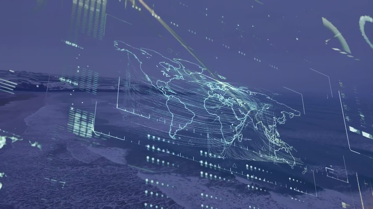 풍경에 대한 금융 데이터 처리의 애니메이션