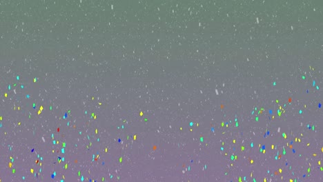 animation of confetti falling over animation at sports stadium