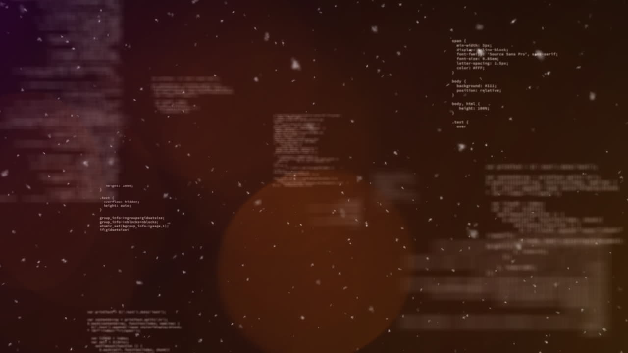 Animation of glowing lights processing and dark background