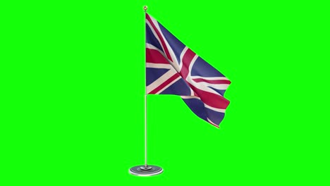 reino unido ilustración 3d de la bandera ondeando en un poste con croma