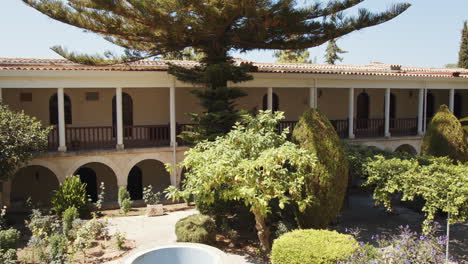 monastery courtyard in greece