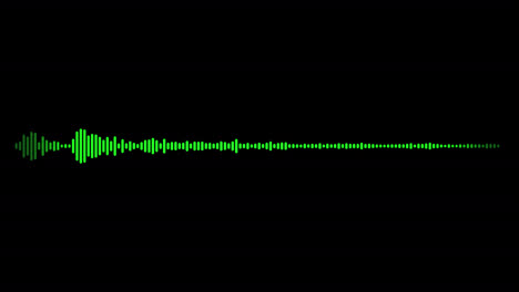 Espectro-De-Audio,-Forma-De-Onda-Brillante-De-Doble-Cara-Verde,-Animación,-Una-Forma-De-Onda-De-Sonido-Con-Canal-Alfa